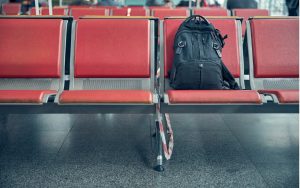 Backpack on chair