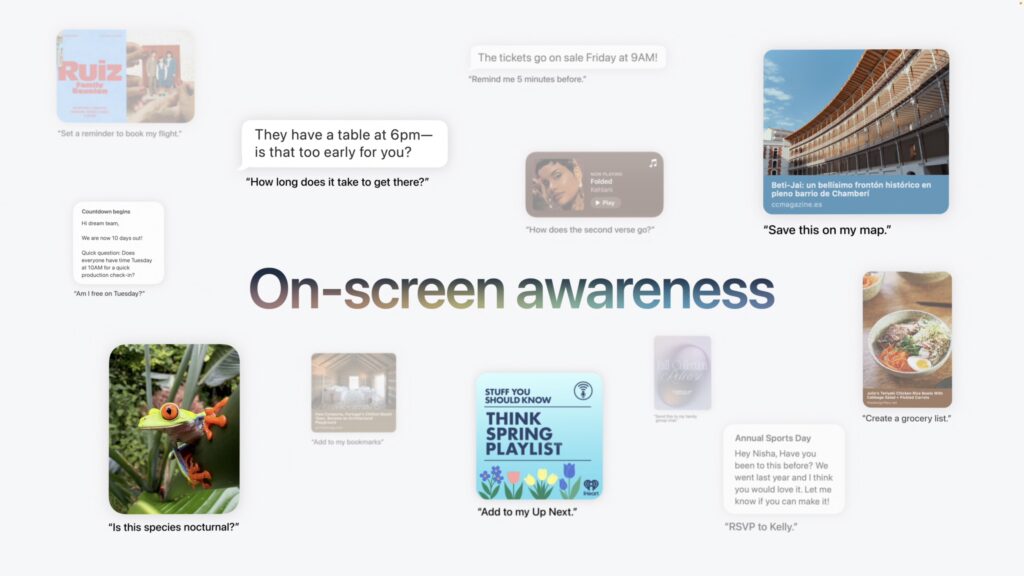 apple intelligence on-screen awarness
