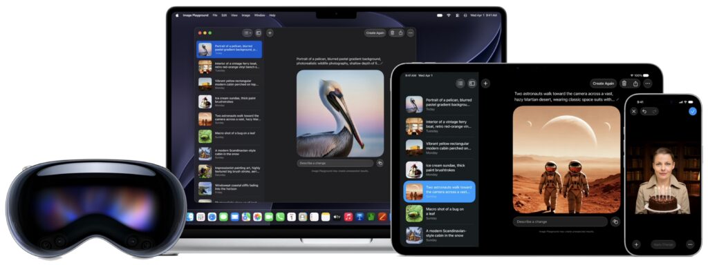 vision pro, mac, ipad, iphone showing improvements to image playground